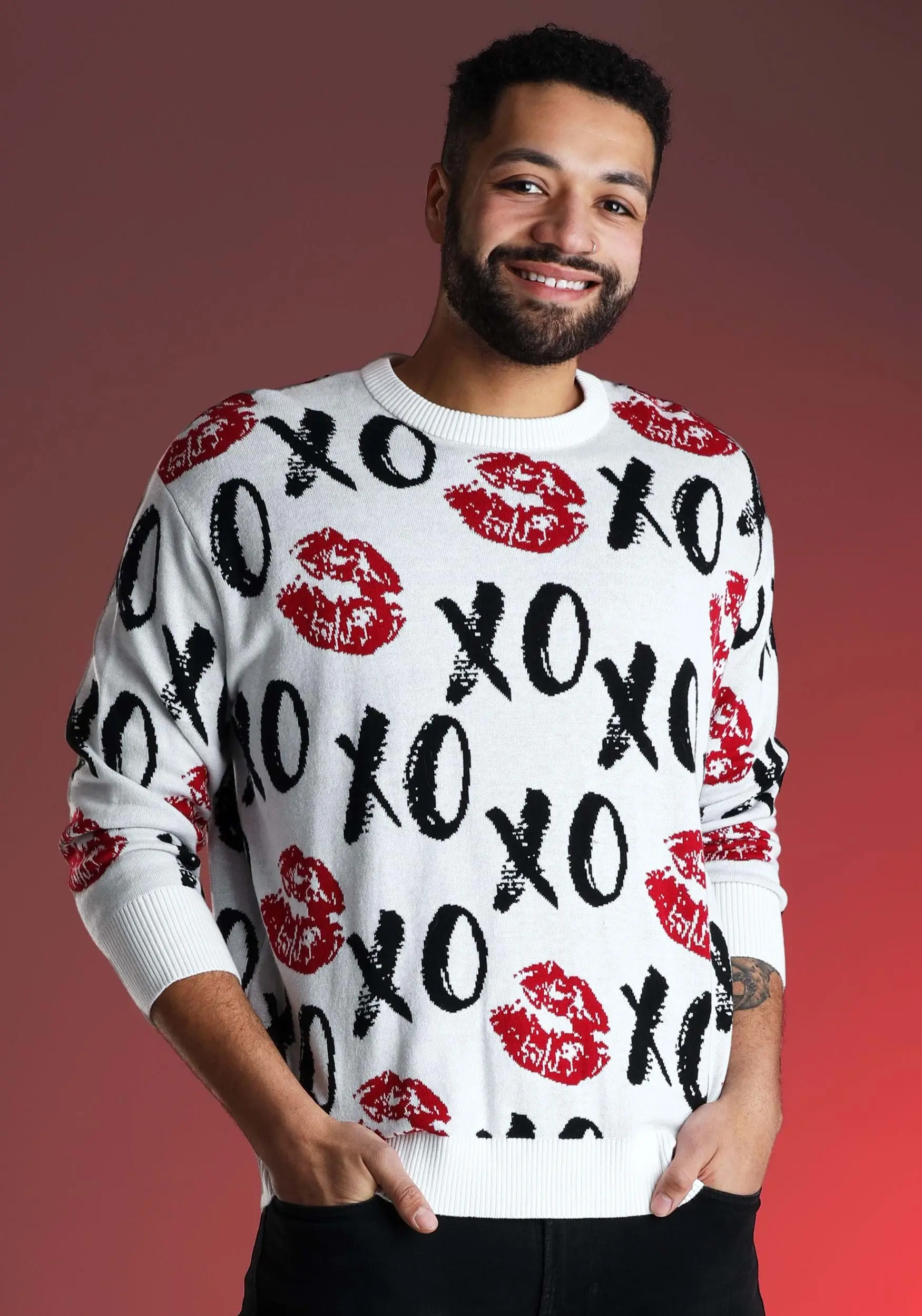 BigWan Apparel Co. Hugs And Kisses Valentine's Day Adult Sweater 2 BigWan Apparel Co. Hugs And Kisses Valentine's Day Adult Sweater - Image 2