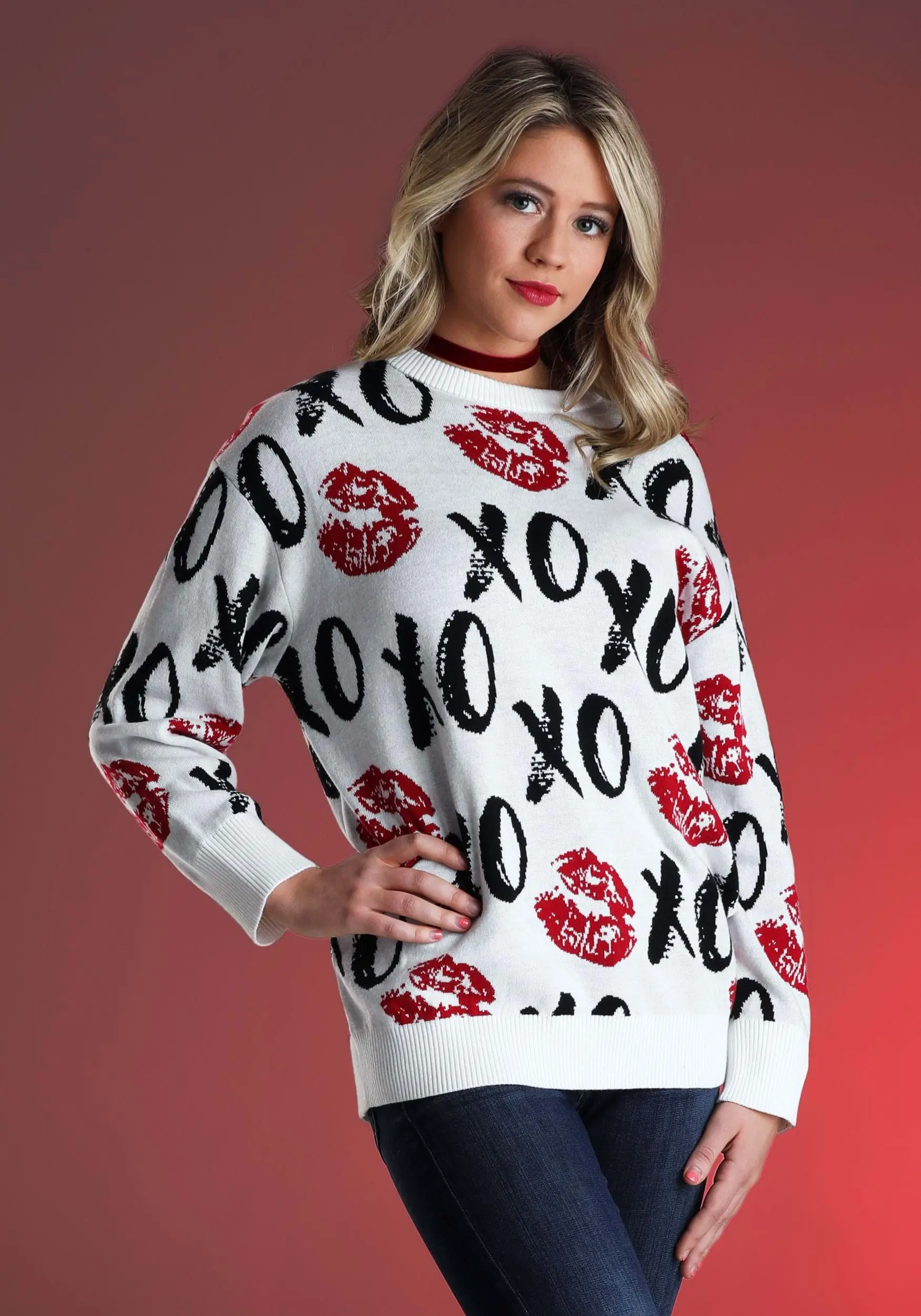 BigWan Apparel Co. Hugs And Kisses Valentine's Day Adult Sweater 1 BigWan Apparel Co. Hugs And Kisses Valentine's Day Adult Sweater