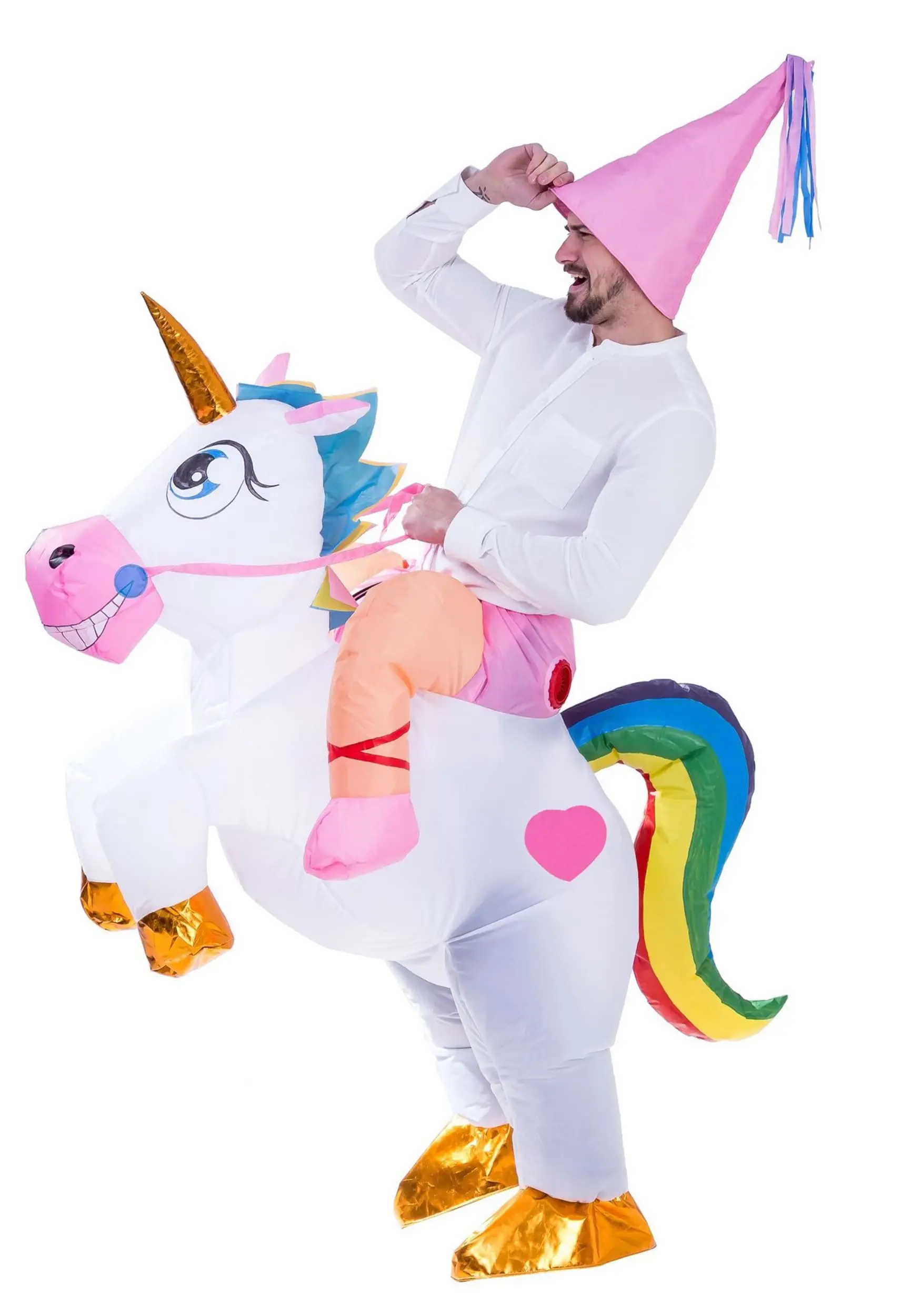 Joyin Inflatable Unicorn Ride-On Costume For Adults 2 Joyin Inflatable Unicorn Ride-On Costume For Adults - Image 2