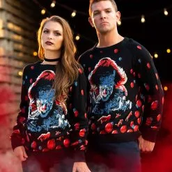 BigWan Apparel Co. IT (2019) Pennywise Adult Halloween Sweater 11 BigWan Apparel Co. IT (2019) Pennywise Adult Halloween Sweater -wizard of oz costume shop it 2019 pennywise halloween sweater for adults alt 8