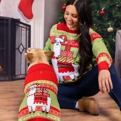 BigWan Apparel Co. Llama Holiday Sweater For Dogs 8 BigWan Apparel Co. Llama Holiday Sweater For Dogs -wizard of oz costume shop llama dog sweater alt 2