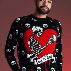 BigWan Apparel Co. Love Is Dead Valentine's Day Sweater For Adults