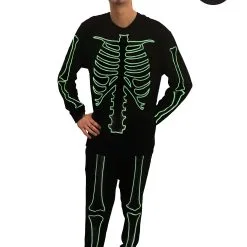 MJC International Skeleton 2 Piece Jogger Sleep Set For Men -wizard of oz costume shop mens skeleton 2 piece jogger sleep set alt 2