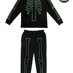 MJC International Skeleton 2 Piece Jogger Sleep Set For Men -wizard of oz costume shop mens skeleton 2 piece jogger sleep set alt 5