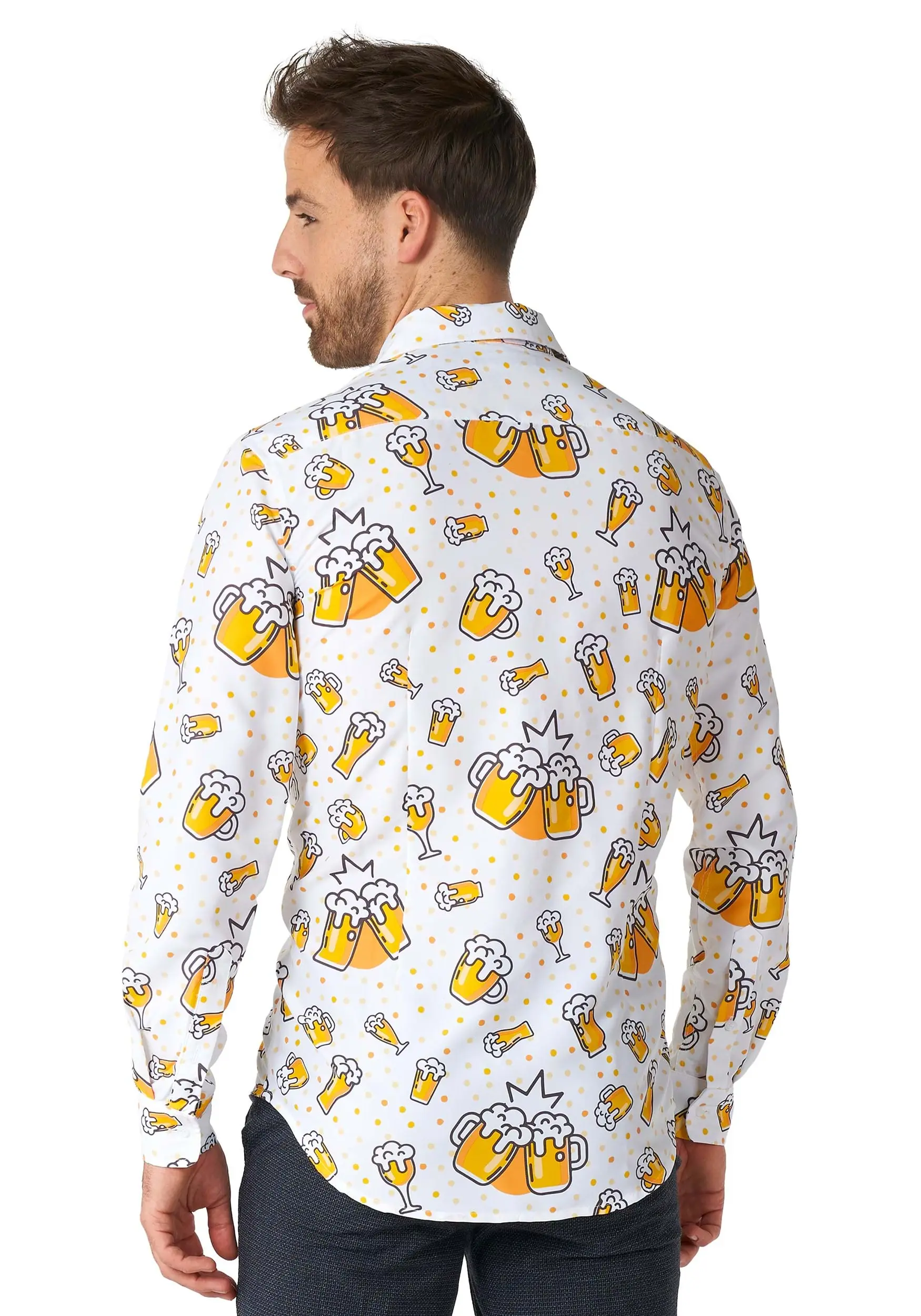 Opposuits Suitmeister Button Up White Beer Shirt For Men 3 Opposuits Suitmeister Button Up White Beer Shirt For Men - Image 3