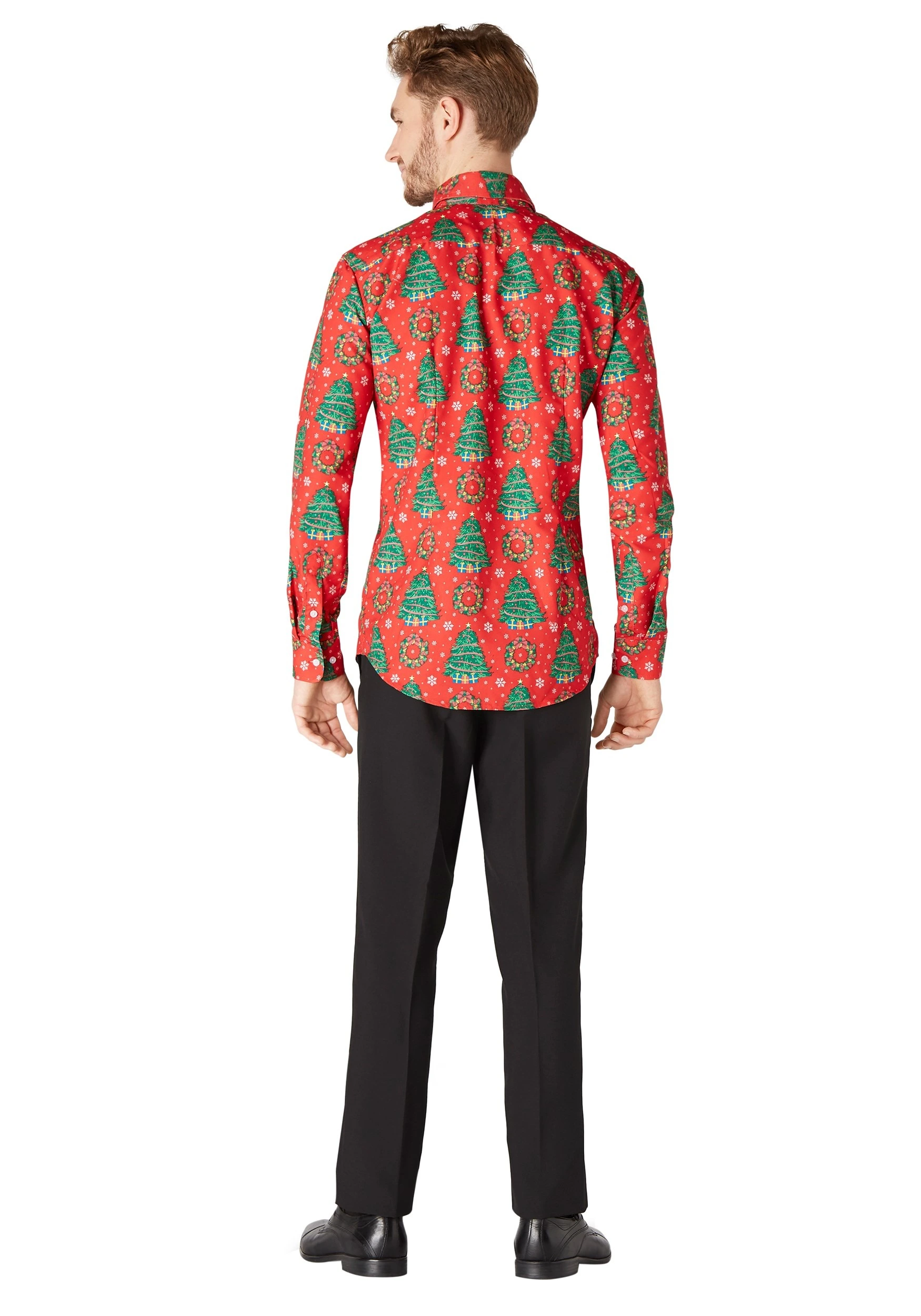 Opposuits Men's Suitmeister Christmas Trees Red Shirt 2 Opposuits Men's Suitmeister Christmas Trees Red Shirt - Image 2