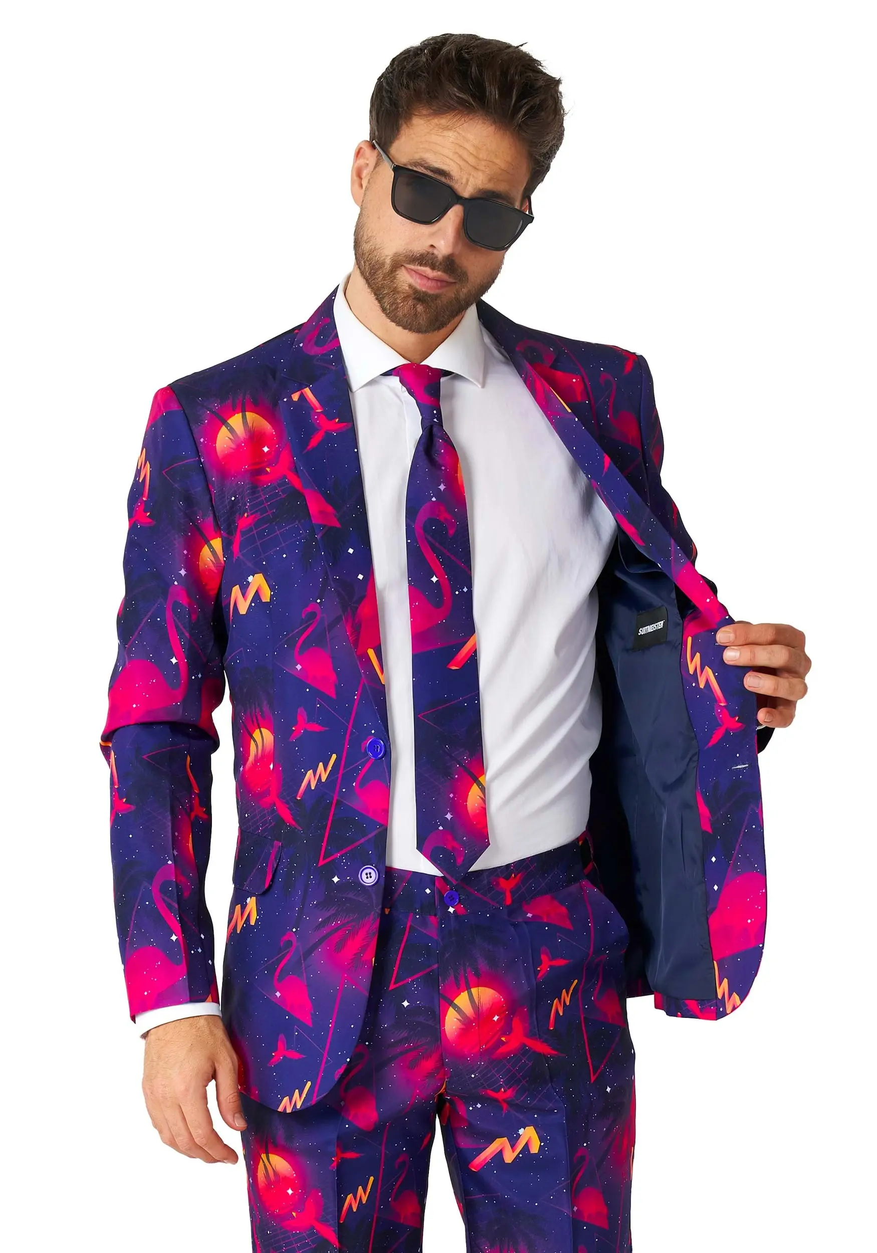 Opposuits Suitmeister Retro Neon Navy Suit For Men 4 Opposuits Suitmeister Retro Neon Navy Suit For Men - Image 4