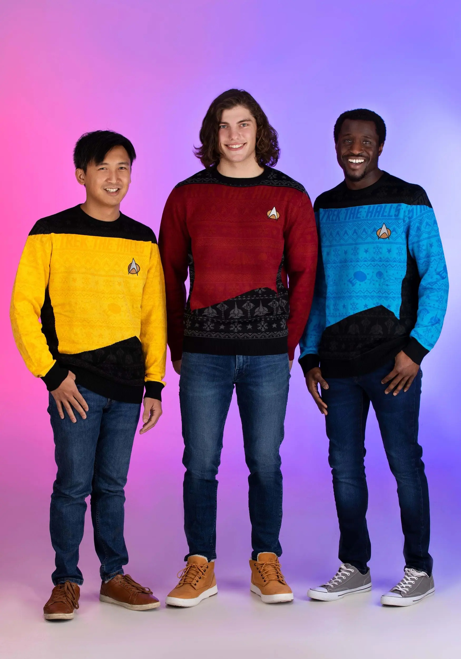 Rubber Road Ltd Adult Star Trek "Trek The Halls" Christmas Sweater 2 Rubber Road Ltd Adult Star Trek "Trek The Halls" Christmas Sweater - Image 2