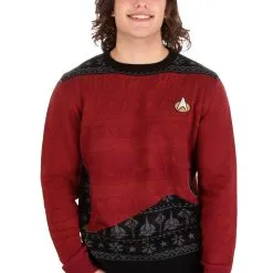 Rubber Road Ltd Adult Star Trek "Trek The Halls" Christmas Sweater 13 Rubber Road Ltd Adult Star Trek "Trek The Halls" Christmas Sweater -wizard of oz costume shop official star trek trek the halls christmas jump alt 3