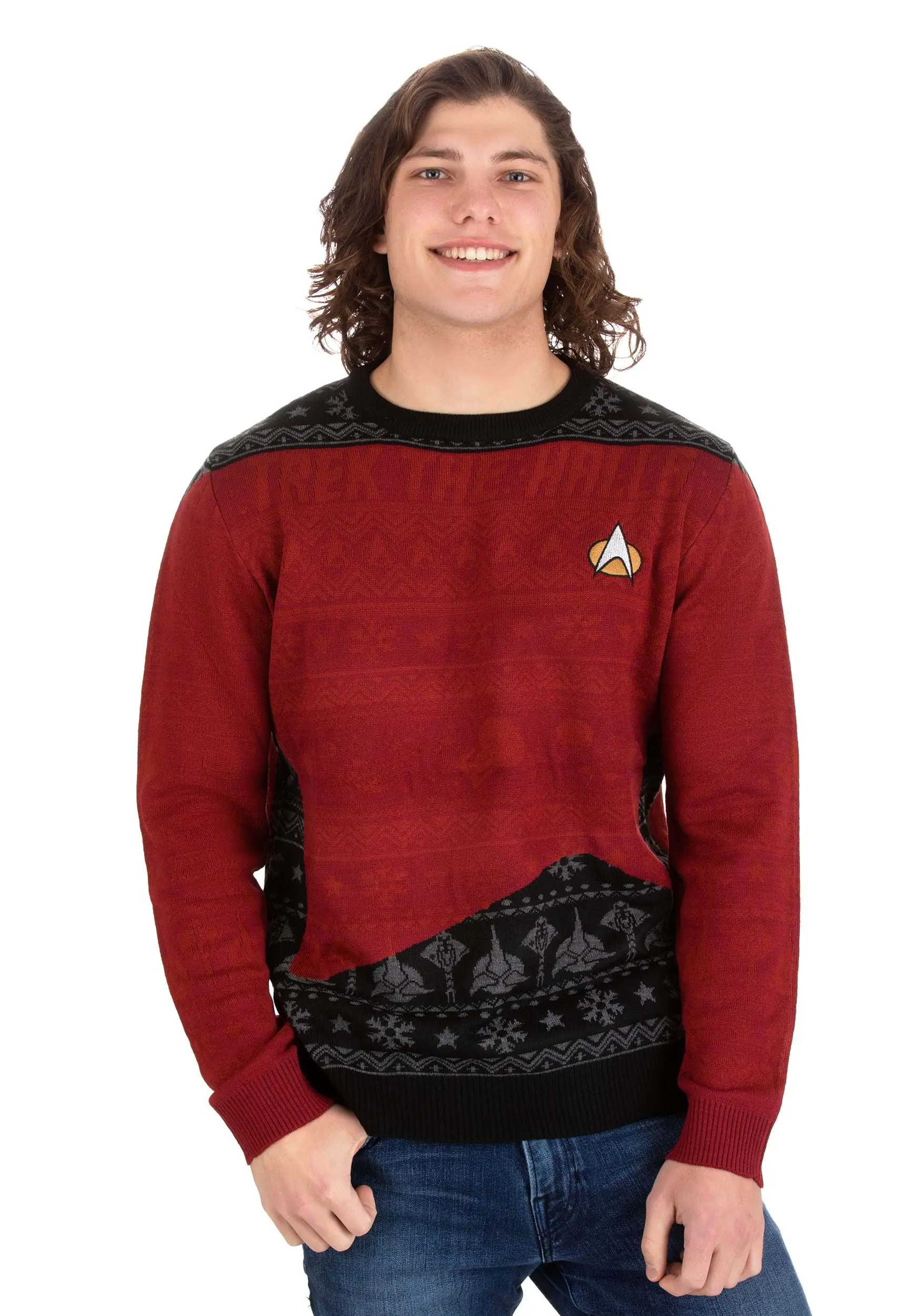 Rubber Road Ltd Adult Star Trek "Trek The Halls" Christmas Sweater 4 Rubber Road Ltd Adult Star Trek "Trek The Halls" Christmas Sweater - Image 4