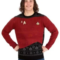 Rubber Road Ltd Adult Star Trek "Trek The Halls" Christmas Sweater 17 Rubber Road Ltd Adult Star Trek "Trek The Halls" Christmas Sweater -wizard of oz costume shop official star trek trek the halls christmas jump alt 7