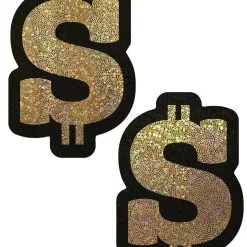 Pastease Gold Dollar Sign Glitter Pasties For Adults