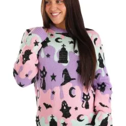BigWan Apparel Co. Pastel Halloween Sweater For Adults -wizard of oz costume shop pastel halloween sweater alt 4
