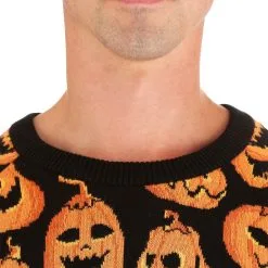 BigWan Apparel Co. Adult Pumpkin Frenzy Halloween Sweater -wizard of oz costume shop pumpkin frenzy unisex halloween sweater alt3