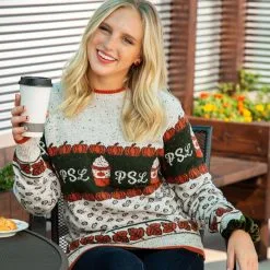 BigWan Apparel Co. Pumpkin Spice Latte Adult Halloween Sweater