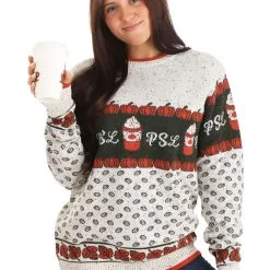 BigWan Apparel Co. Pumpkin Spice Latte Adult Halloween Sweater -wizard of oz costume shop pumpkin spice latte halloween sweater for adults alt 3