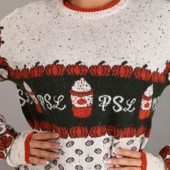 BigWan Apparel Co. Pumpkin Spice Latte Adult Halloween Sweater -wizard of oz costume shop pumpkin spice latte halloween sweater for adults alt 5