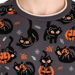 BigWan Apparel Co. Adult Quirky Kitty Halloween Sweater -wizard of oz costume shop quirky kitty halloween sweater for adults alt7