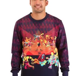 BigWan Apparel Co. WWE Radical Rumble Adult Ugly Sweatshirt -wizard of oz costume shop radical rumble wwe sweater alt 1