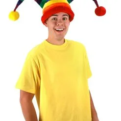 Elope Plush Wacky Rainbow Jester Costume Hat