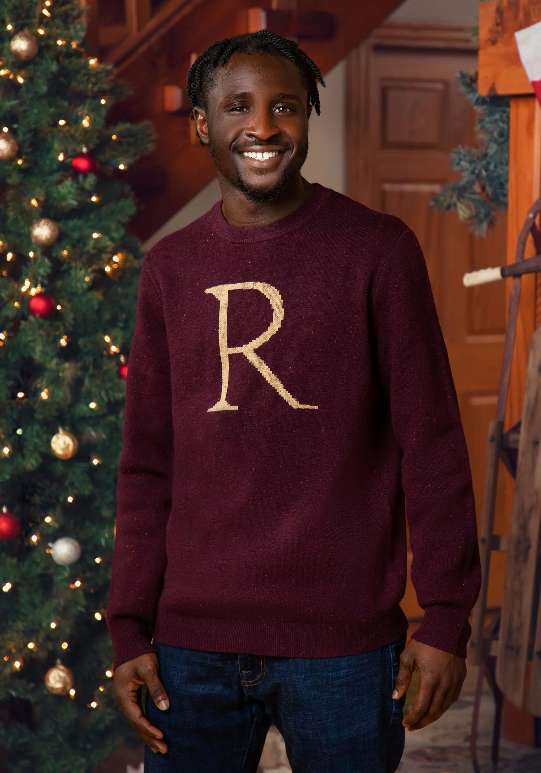 BigWan Apparel Co. Adult Ron Weasley "R" Christmas Sweater 2 BigWan Apparel Co. Adult Ron Weasley "R" Christmas Sweater - Image 2