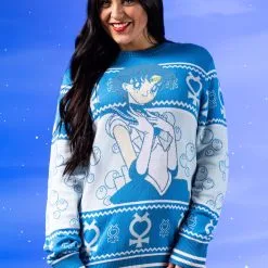 BigWan Apparel Co. Adult Sailor Moon Sailor Mercury Ugly Sweater