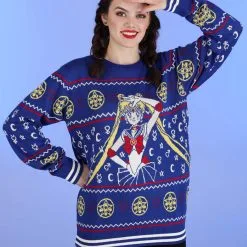 BigWan Apparel Co. Adult Sailor Moon Fair Isle Ugly Christmas Sweater