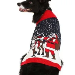 BigWan Apparel Co. Santa And Reindeer Dog Sweater -wizard of oz costume shop santa and reindeer dog sweater alt 6