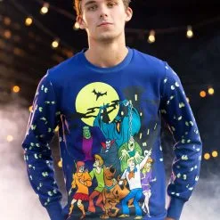 BigWan Apparel Co. Scooby-Doo Glow-in-the-Dark Halloween Sweatshirt For Adults