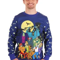BigWan Apparel Co. Scooby-Doo Glow-in-the-Dark Halloween Sweatshirt For Adults -wizard of oz costume shop scooby doo ugly sweater alt 6