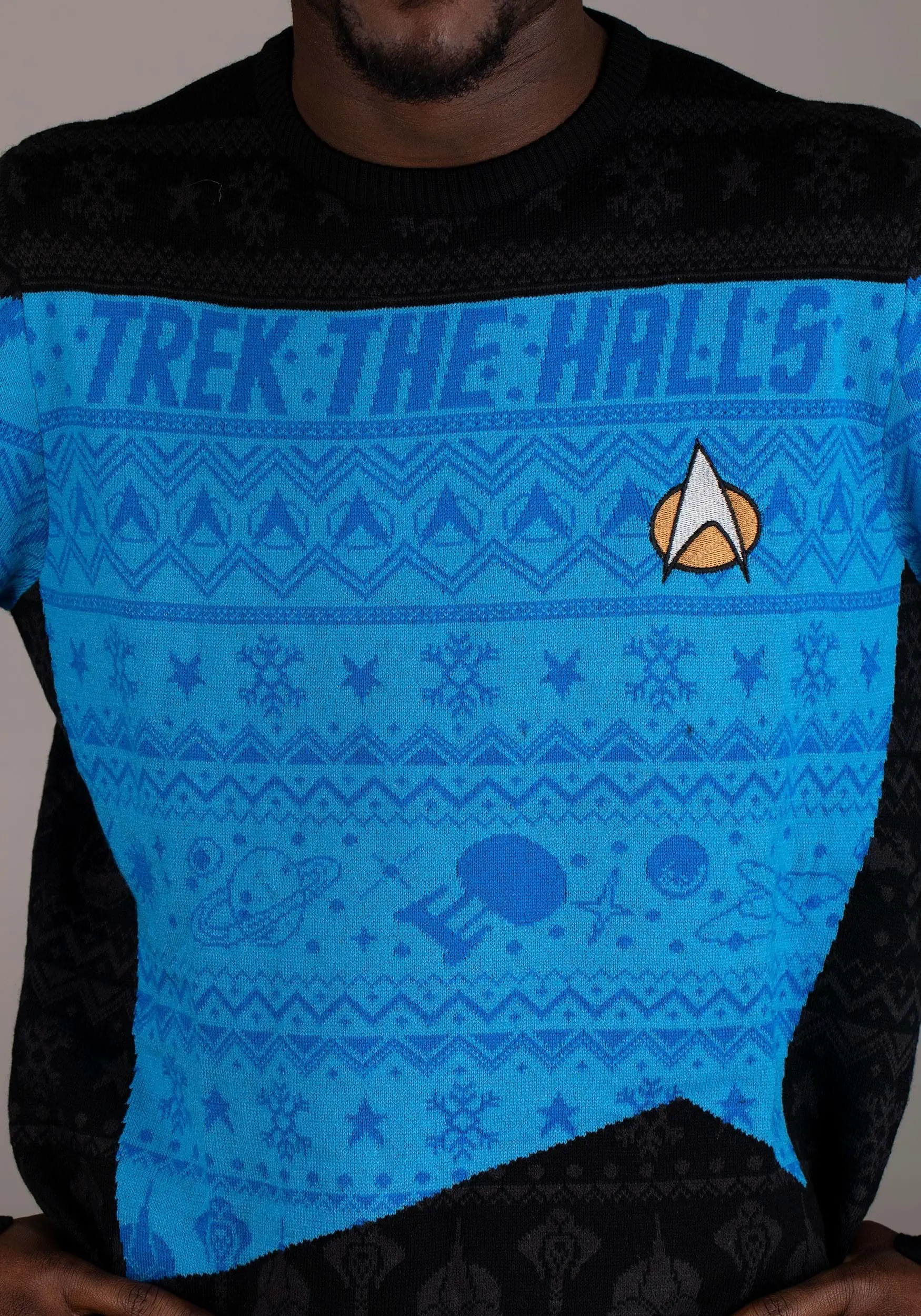 Rubber Road Ltd Star Trek Blue Christmas Sweater Accessory 5 Rubber Road Ltd Star Trek Blue Christmas Sweater Accessory - Image 5