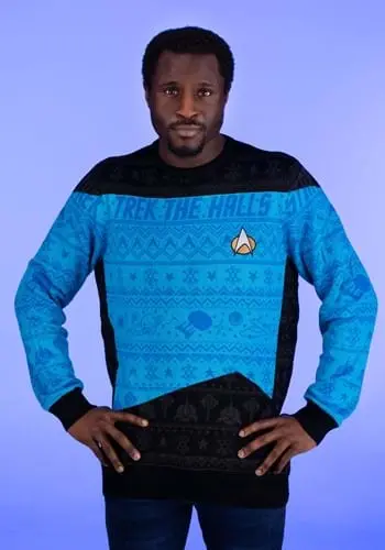 Rubber Road Ltd Star Trek Blue Christmas Sweater Accessory 1 Rubber Road Ltd Star Trek Blue Christmas Sweater Accessory