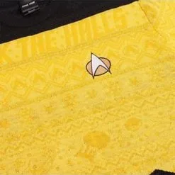 Rubber Road Ltd Yellow Star Trek Christmas Sweater 27 Rubber Road Ltd Yellow Star Trek Christmas Sweater -wizard of oz costume shop star trek yellow christmas sweater alt 12