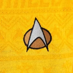 Rubber Road Ltd Yellow Star Trek Christmas Sweater 18 Rubber Road Ltd Yellow Star Trek Christmas Sweater -wizard of oz costume shop star trek yellow christmas sweater alt 3