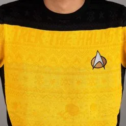 Rubber Road Ltd Yellow Star Trek Christmas Sweater 19 Rubber Road Ltd Yellow Star Trek Christmas Sweater -wizard of oz costume shop star trek yellow christmas sweater alt 4