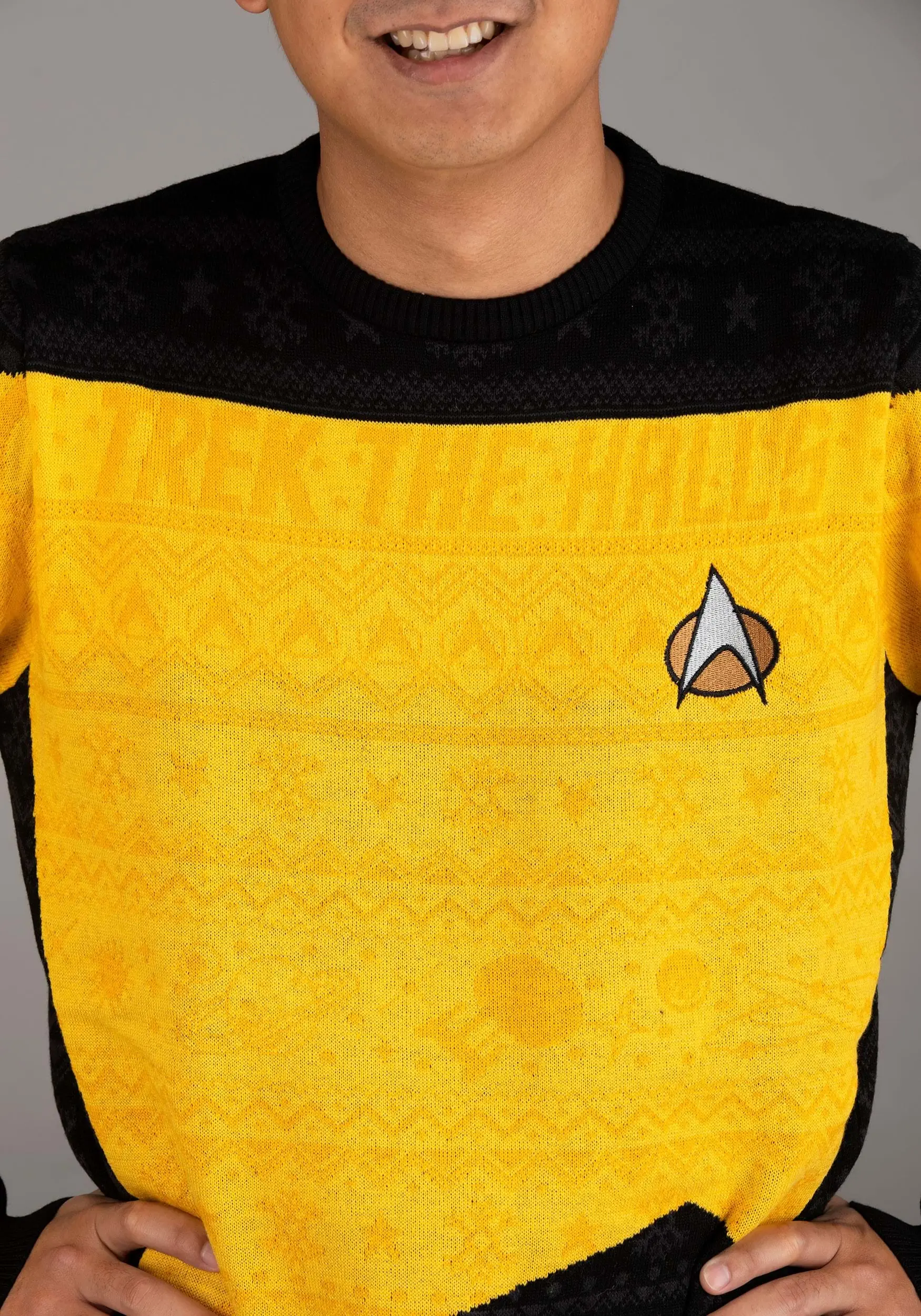 Rubber Road Ltd Yellow Star Trek Christmas Sweater 5 Rubber Road Ltd Yellow Star Trek Christmas Sweater - Image 5