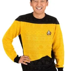 Rubber Road Ltd Yellow Star Trek Christmas Sweater 21 Rubber Road Ltd Yellow Star Trek Christmas Sweater -wizard of oz costume shop star trek yellow christmas sweater alt 6