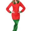 Meisheng Strawberry Hoodie Dress Costume For Adults