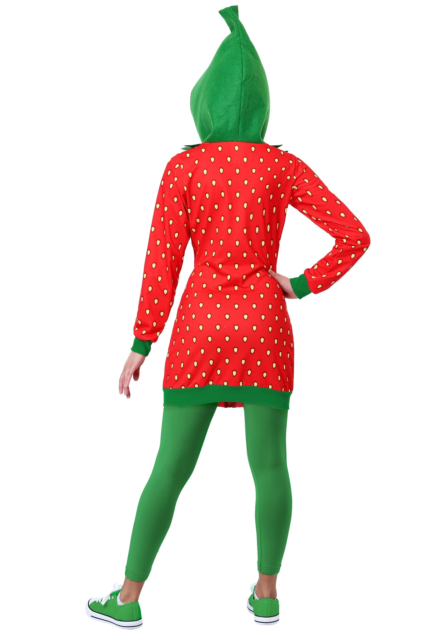 Meisheng Strawberry Hoodie Dress Costume For Adults 3 Meisheng Strawberry Hoodie Dress Costume For Adults - Image 3