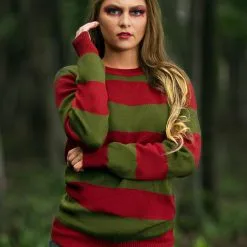 Shenzen Amilla Striped Nightmare On Elm Street Freddy Sweater For Adults -wizard of oz costume shop striped nightmare on elm street freddy adult sweater alt4