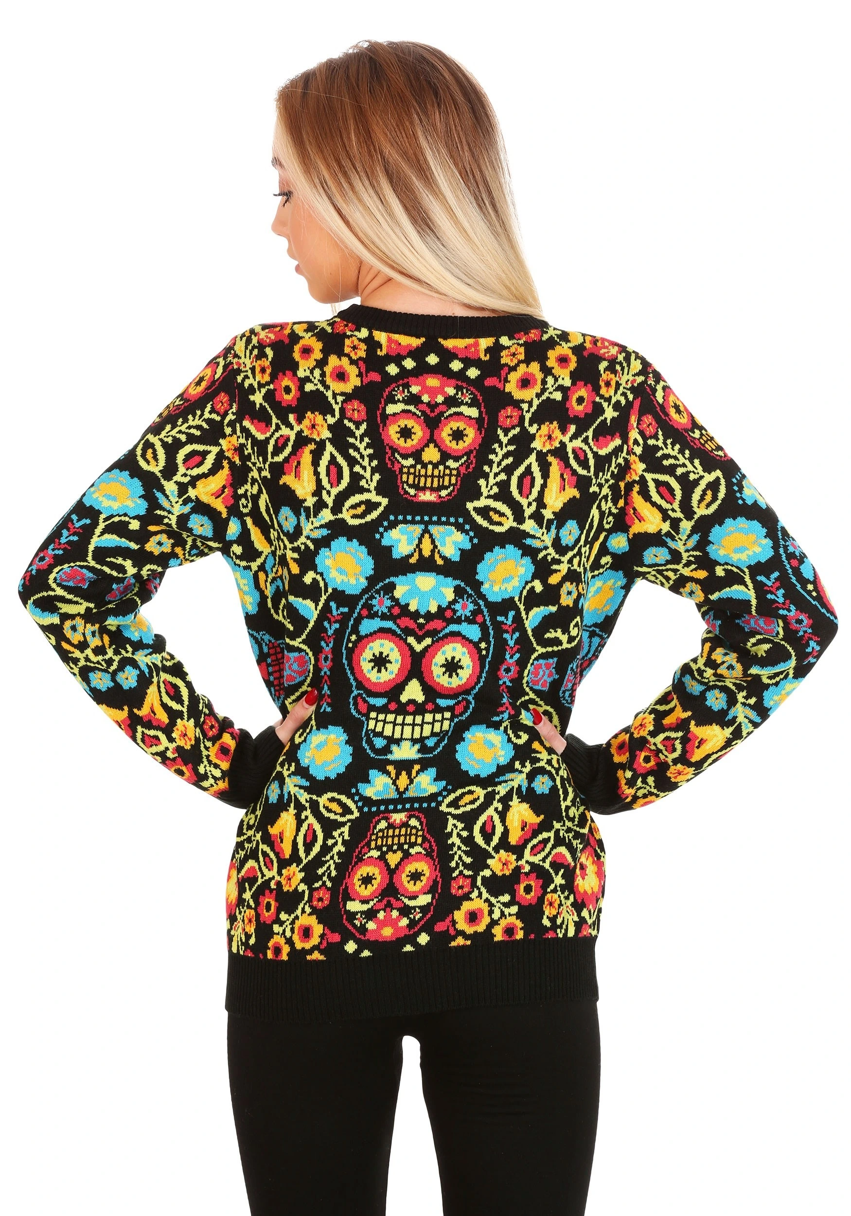 BigWan Apparel Co. Sugar Skull Halloween Adult Sweater 4 BigWan Apparel Co. Sugar Skull Halloween Adult Sweater - Image 4
