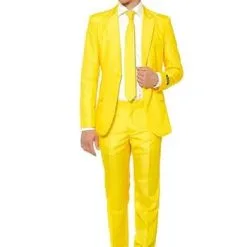Opposuits Suitmeister Solid Yellow Suit For Men