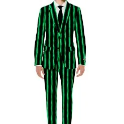 Opposuits Suitmeister Oversized Glow In The Dark Black Pinstripe Suit