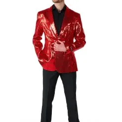 Opposuits Suitmeister Sequins Red Blazer For Men