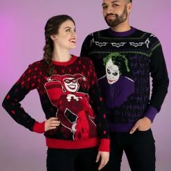 BigWan Apparel Co. The Joker Dark Knight Ugly Christmas Sweater For Adults 12 BigWan Apparel Co. The Joker Dark Knight Ugly Christmas Sweater For Adults -wizard of oz costume shop the joker dark knight ugly christmas sweater alt 1