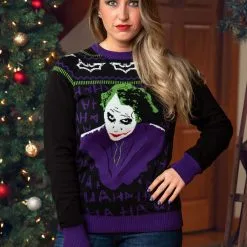 BigWan Apparel Co. The Joker Dark Knight Ugly Christmas Sweater For Adults 14 BigWan Apparel Co. The Joker Dark Knight Ugly Christmas Sweater For Adults -wizard of oz costume shop the joker dark knight ugly christmas sweater alt 10