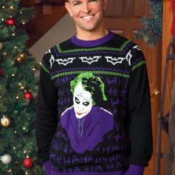 BigWan Apparel Co. The Joker Dark Knight Ugly Christmas Sweater For Adults 13 BigWan Apparel Co. The Joker Dark Knight Ugly Christmas Sweater For Adults -wizard of oz costume shop the joker dark knight ugly christmas sweater alt 8