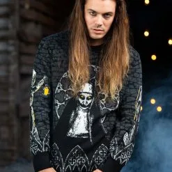BigWan Apparel Co. Adult The Nun Halloween Sweater