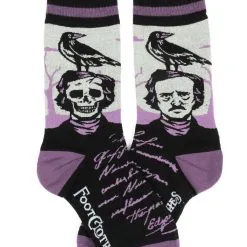 FootClothes Poe The Raven Socks -wizard of oz costume shop the raven poe socks alt 1
