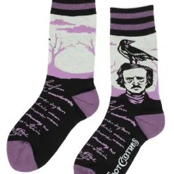 FootClothes Poe The Raven Socks -wizard of oz costume shop the raven poe socks alt 3